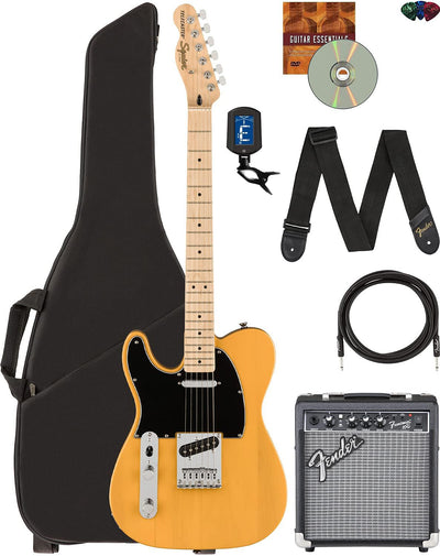 Fender Squier Affinity Telecaster, Left Handed - Butterscotch Blonde w/ Frontman 10G Amplifier