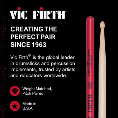 Vic Firth American Classic 5A Vic Grip Red Drumsticks