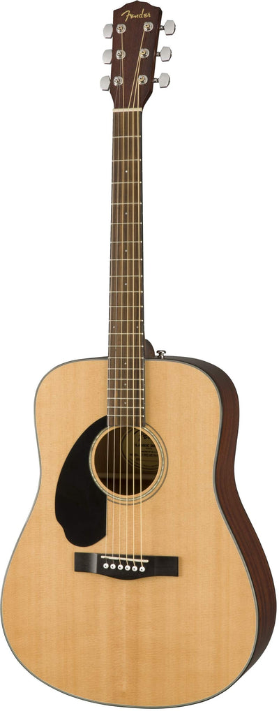 Fender CD-60S Solid Top Dreadnought Acoustic Guitar, Left Handed - Natural w/ Hard Case