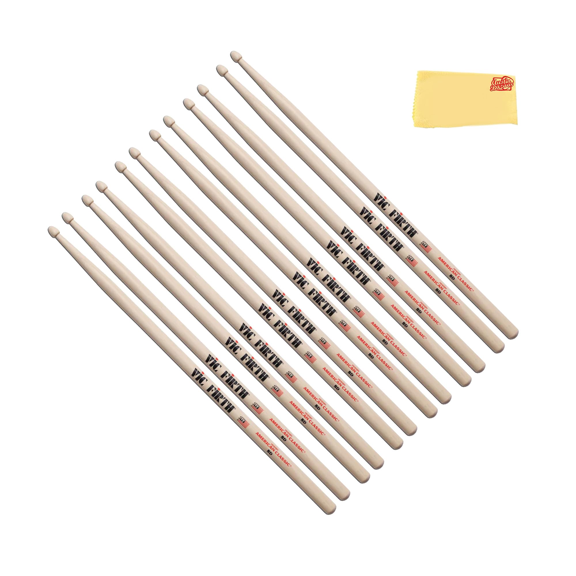 Vic Firth American Classic 8D Drumsticks - 6 Pack