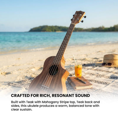 Kala KA-TK-T-CE Teak Tri-Top Tenor Acoustic-Electric Ukulele