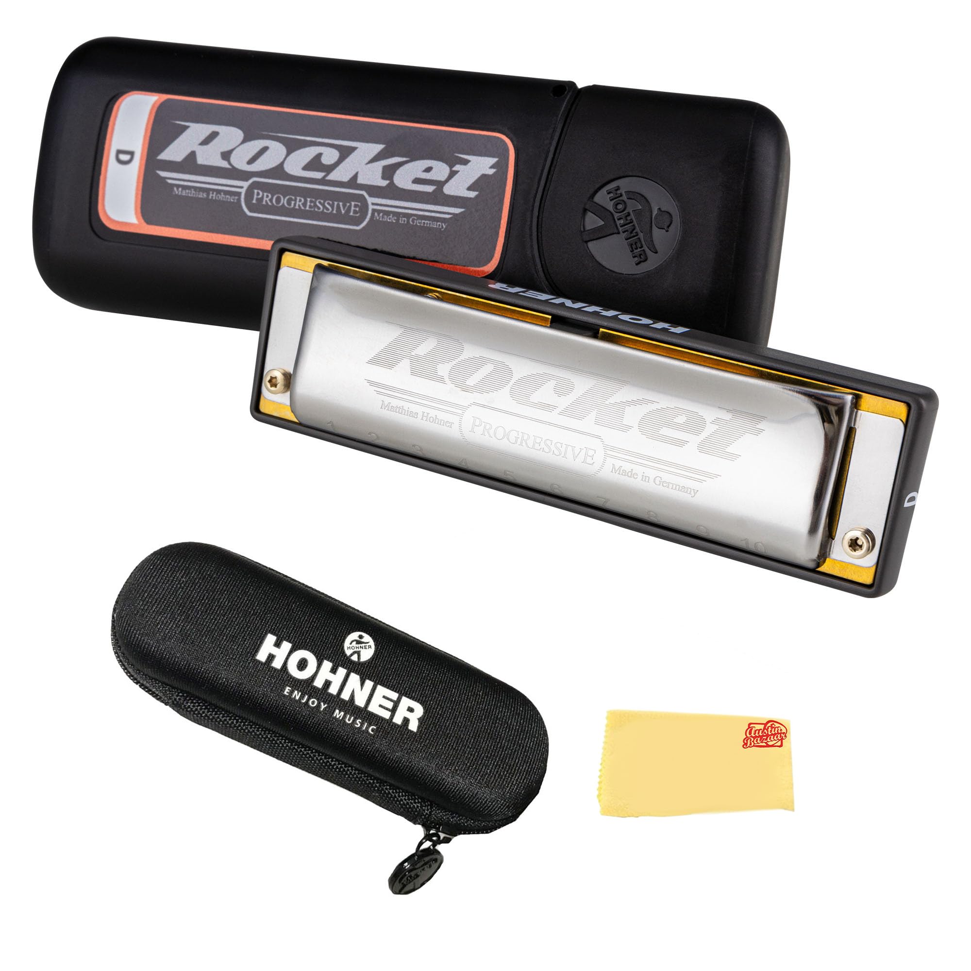 Hohner Progressive Rocket Harmonica - Key of D Major