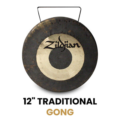 Zildjian P0565 12" Traditional Gong and Table-Top Stand Set