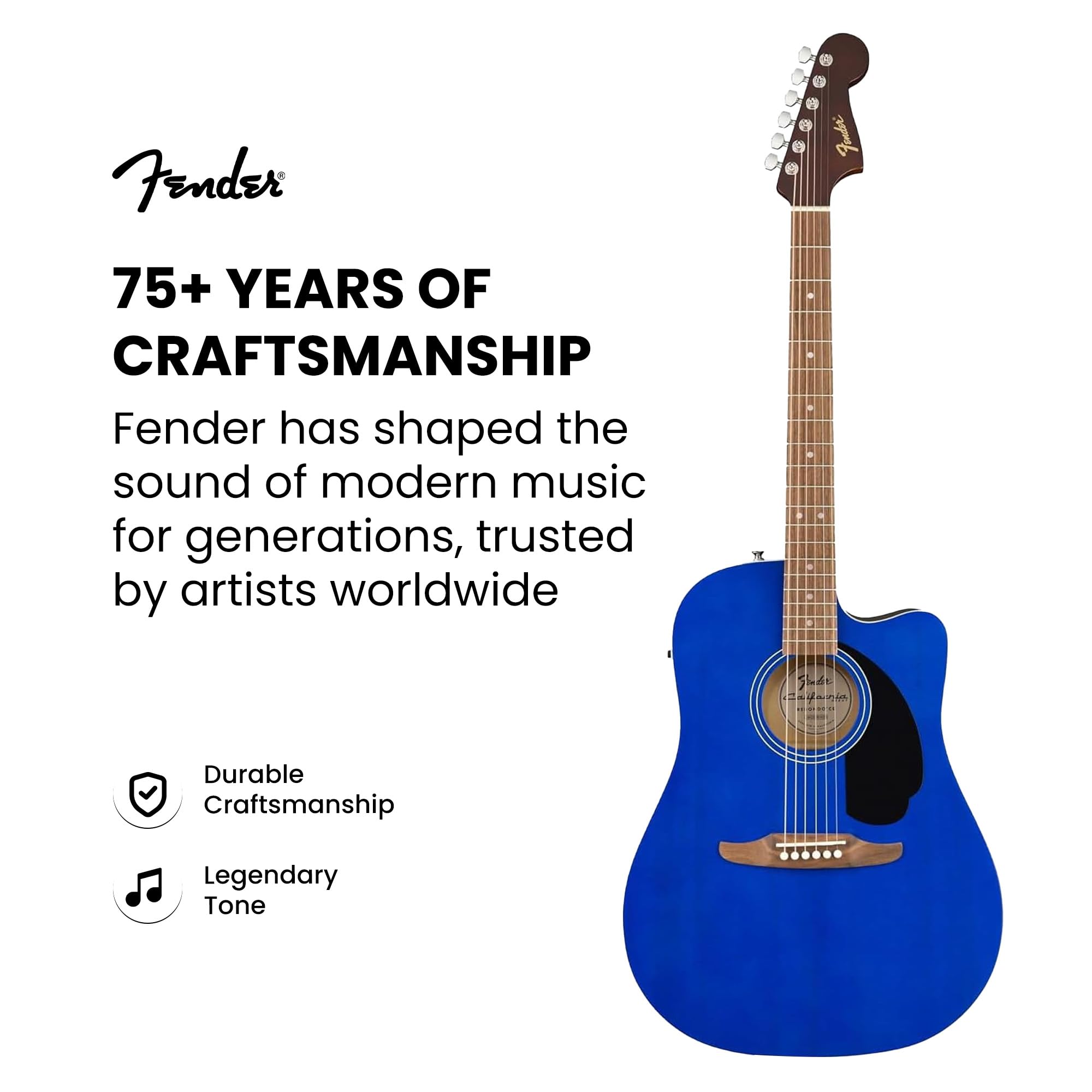 Fender FA Series Dreadnought Acoustic-Electric Guitar - Saphire Blue w/ Hard Case