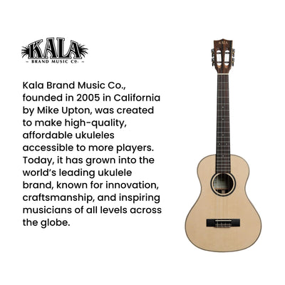 Kala KA-ASZCT-ST All-Solid Spruce Top Ziricote Tenor XL Ukulele