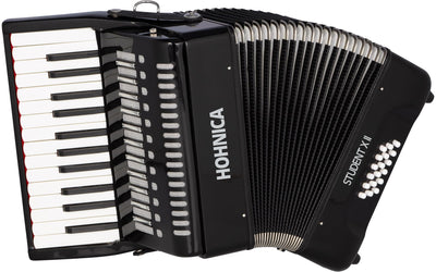 Hohner Hohnica Student XII 44-Key 18 Bass Piano Accordion - Black w/ Adjustable Stand