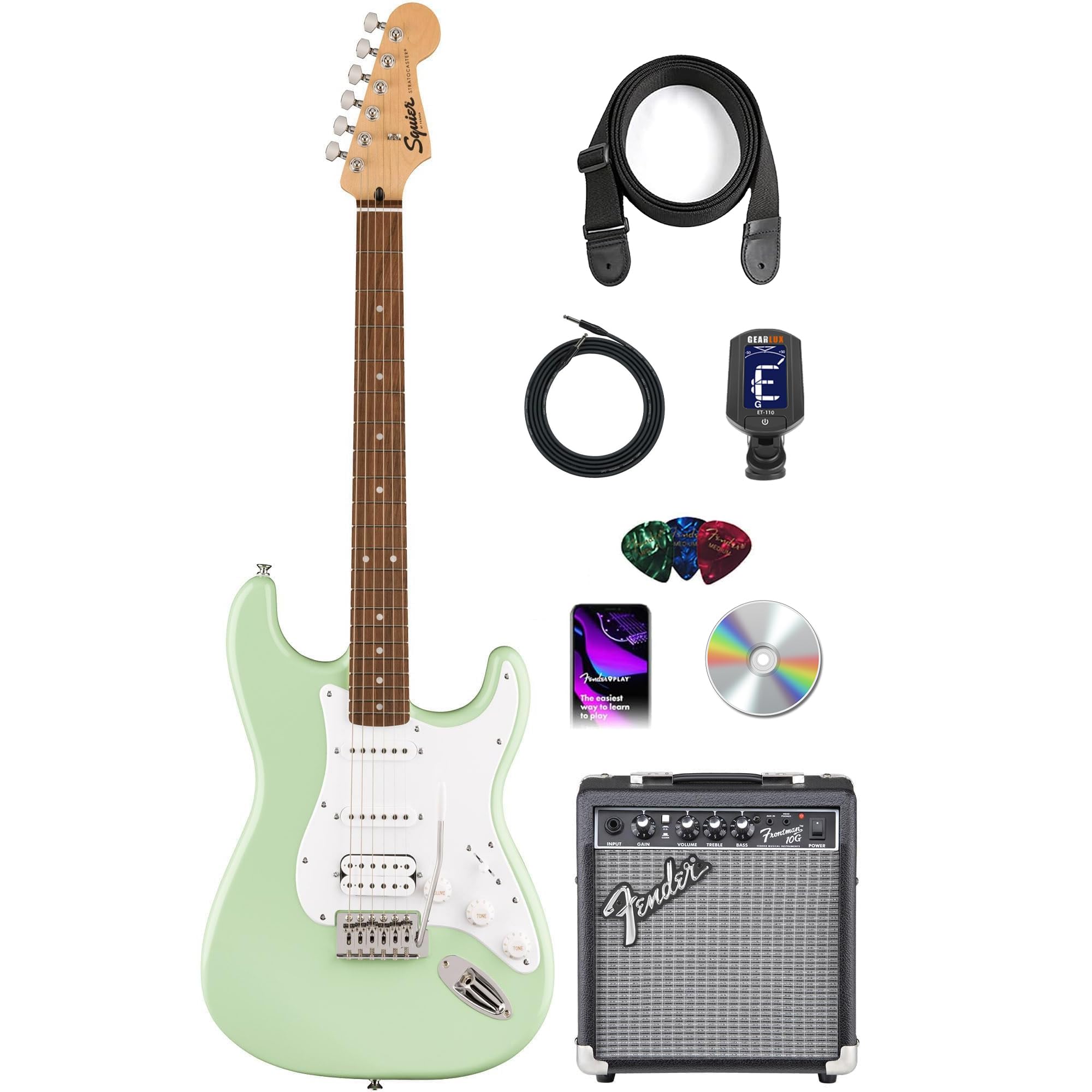 Fender Squier Sonic Stratocaster HSS - Surf Green w/ Frontman 10G Amplifier
