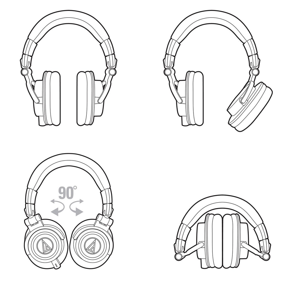 Audio-Technica ATH-M50x Professional Monitor Headphones - White