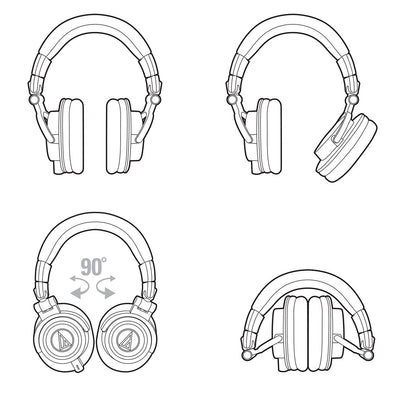 Audio-Technica ATH-M50x Professional Monitor Headphones - White