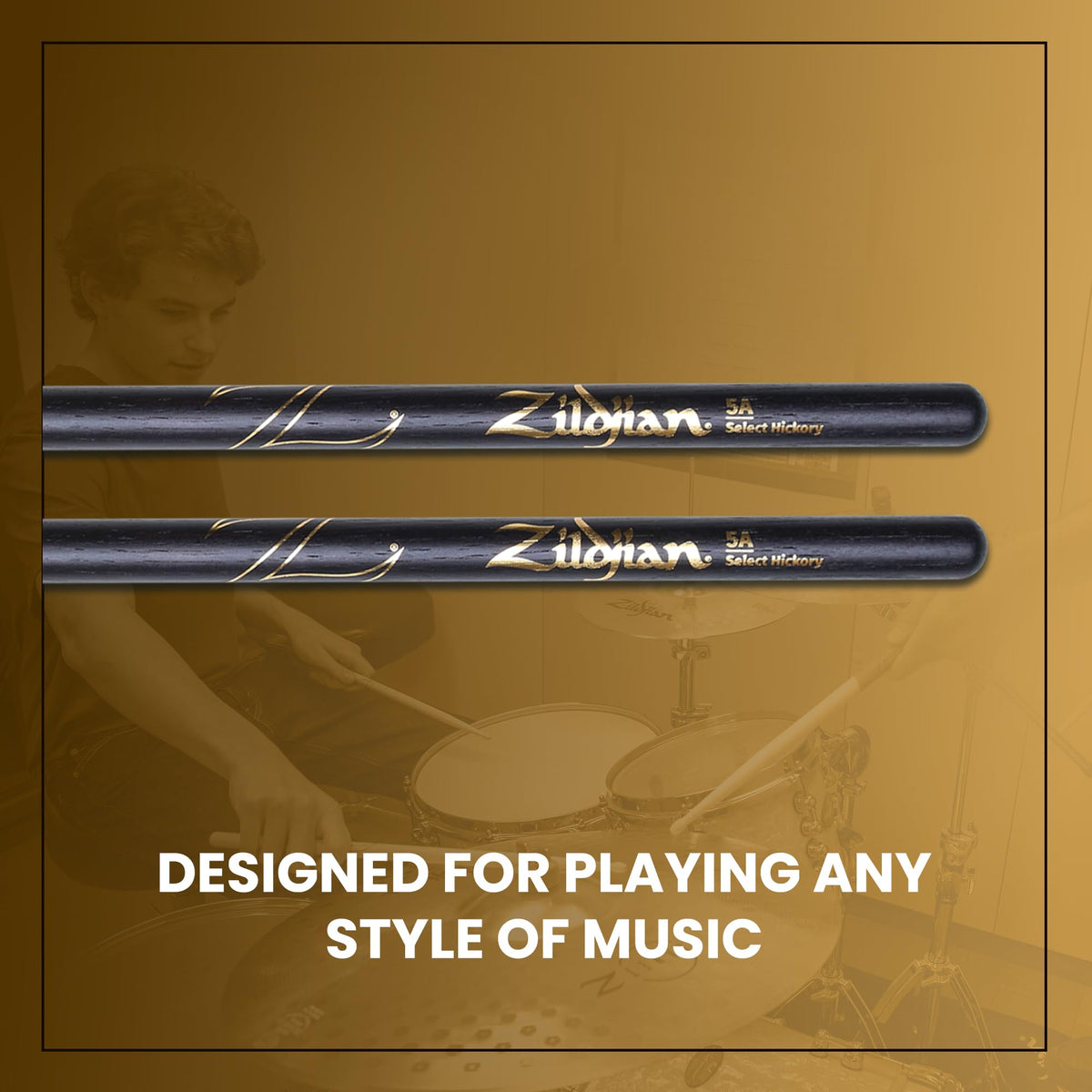 Zildjian 5A Black Drumsticks - 3 Pack