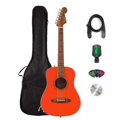 Fender FA-15 3/4-Scale Kids Steel String Acoustic Guitar - Red w/ Gig Bag