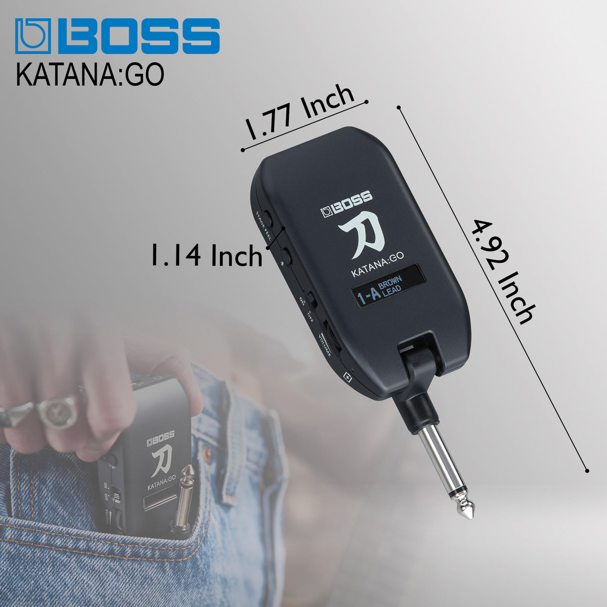 Boss Katana:Go Personal Headphone Guitar Amplifier w/ Instrument Cable