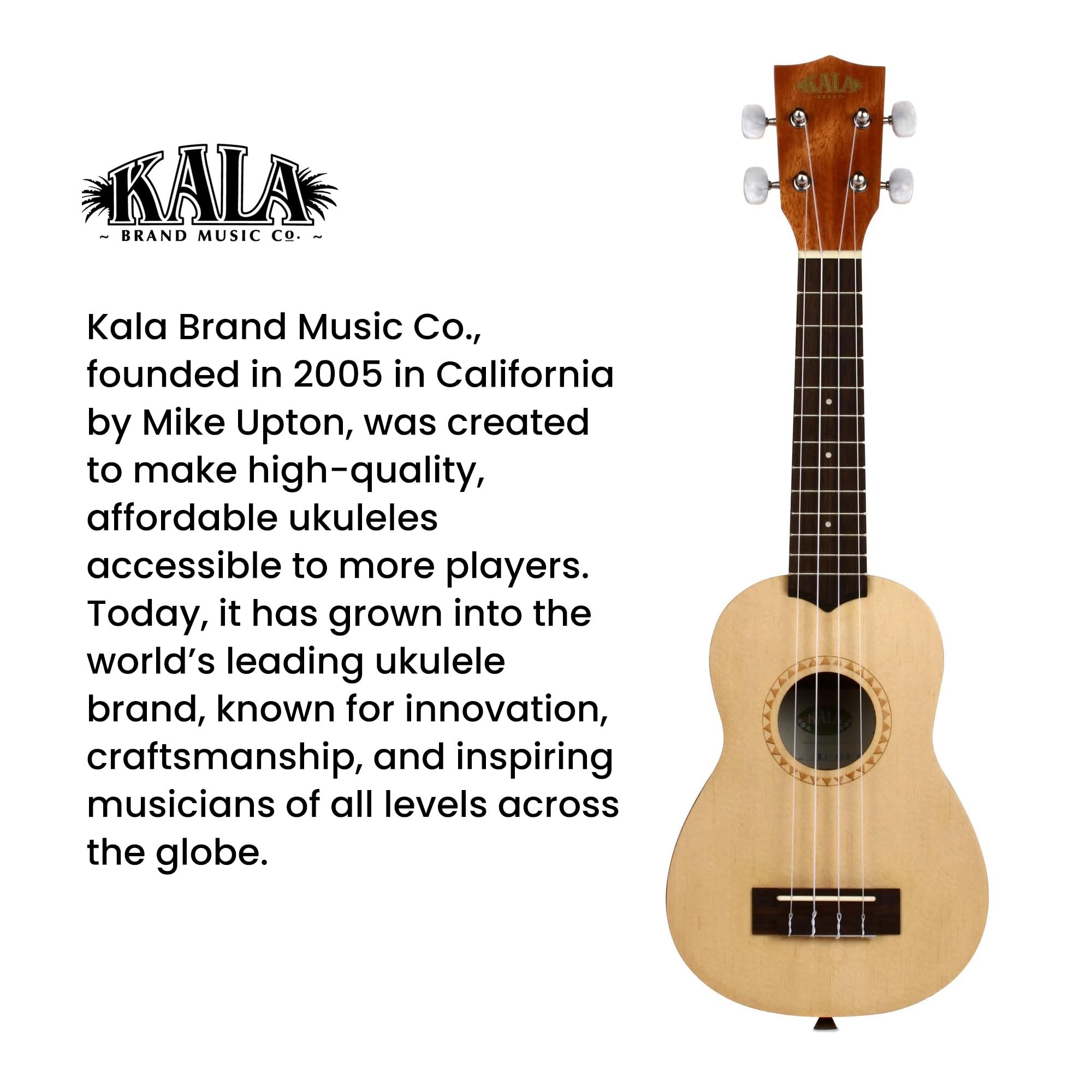 Kala KA-15S-S Satin Spruce Soprano Ukulele w/ Gig Bag
