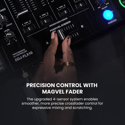 Pioneer DJ DDJ-FLX10 4-Channel Professional DJ Controller - Black w/ Laptop Stand