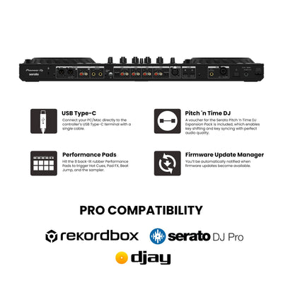 Pioneer DJ DDJ-FLX10 4-Channel Professional DJ Controller - Black w/ Laptop Stand