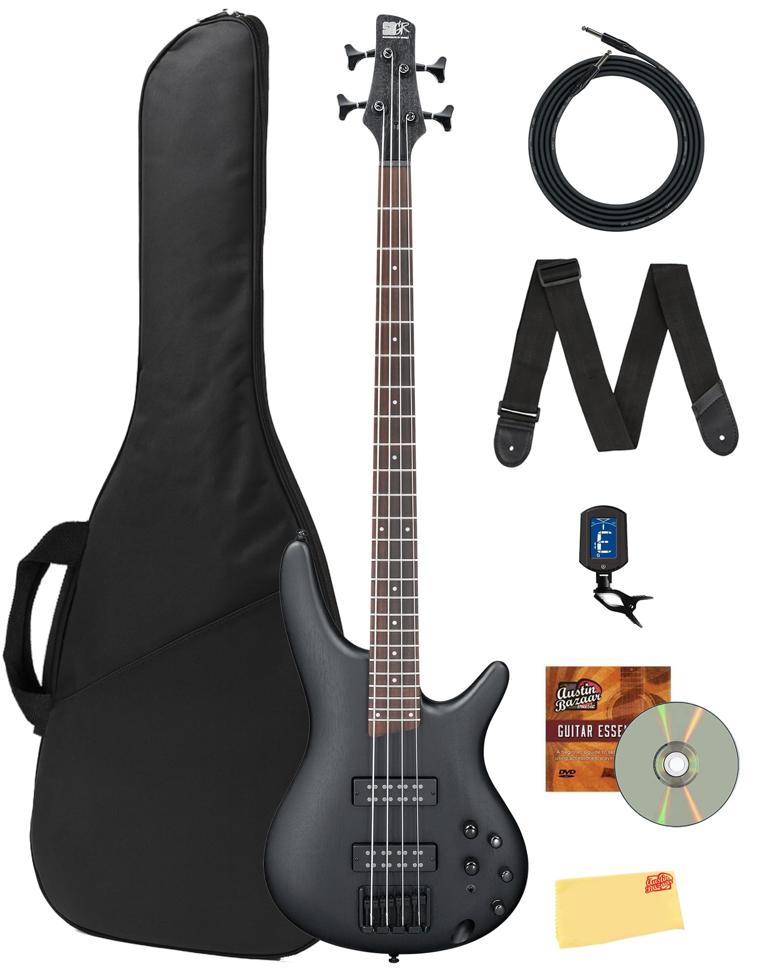 Ibanez SR300E SR Standard Electric Bass - Weathered Black w/ Gig Bag