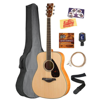 Yamaha FG840 Solid Top Folk Acoustic Guitar - Natural w/ Gig Bag
