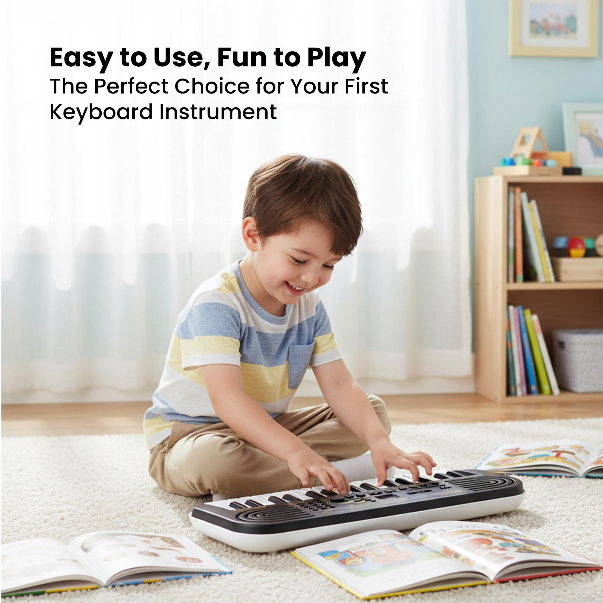 Casio SA-51 Casiotone 32-Key Compact Portable Keyboard w/ Key Stickers