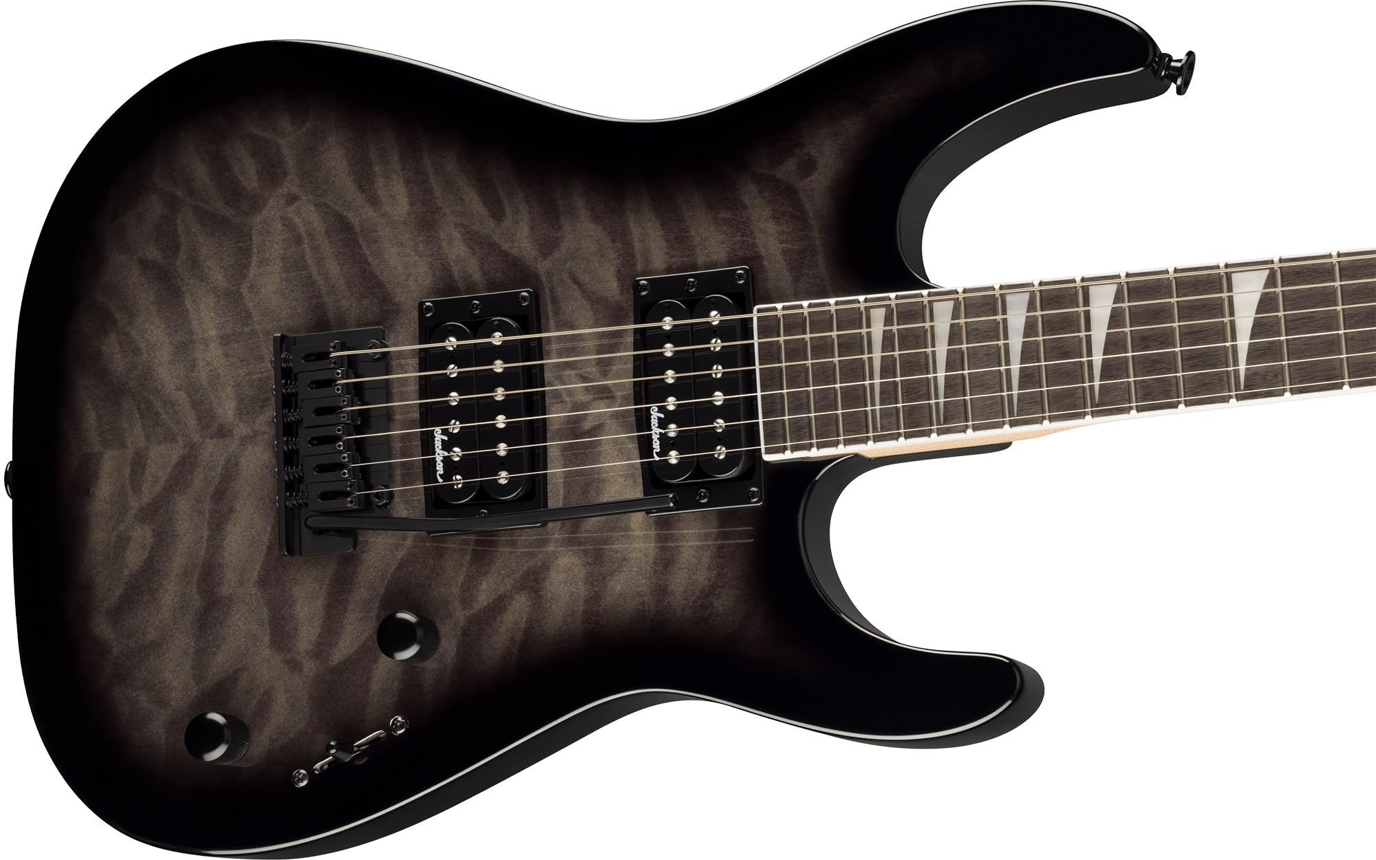 Jackson Dinky JS20 DKQ 2PT Electric Guitar - Transparent Black w/ Instrument Cable