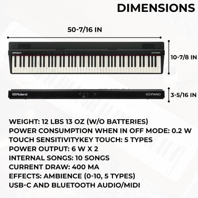Roland GO-88PX 88-Key Digital Piano w/ Adjustable Stand