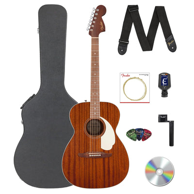 Fender California Standard Monterey E Acoustic-Electric Guitar - Natural Sapele w/ Hard Case