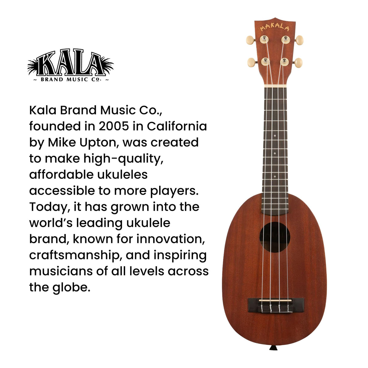 Kala MK-P Makala Pineapple Soprano Ukulele w/ Hard Case