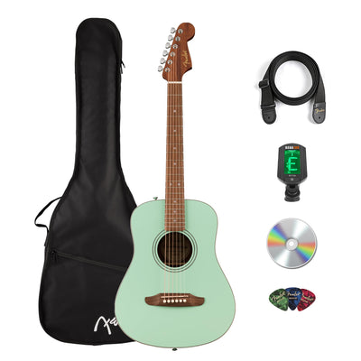 Fender FA-15 3/4-Scale Kids Steel String Acoustic Guitar - Green w/ Gig Bag