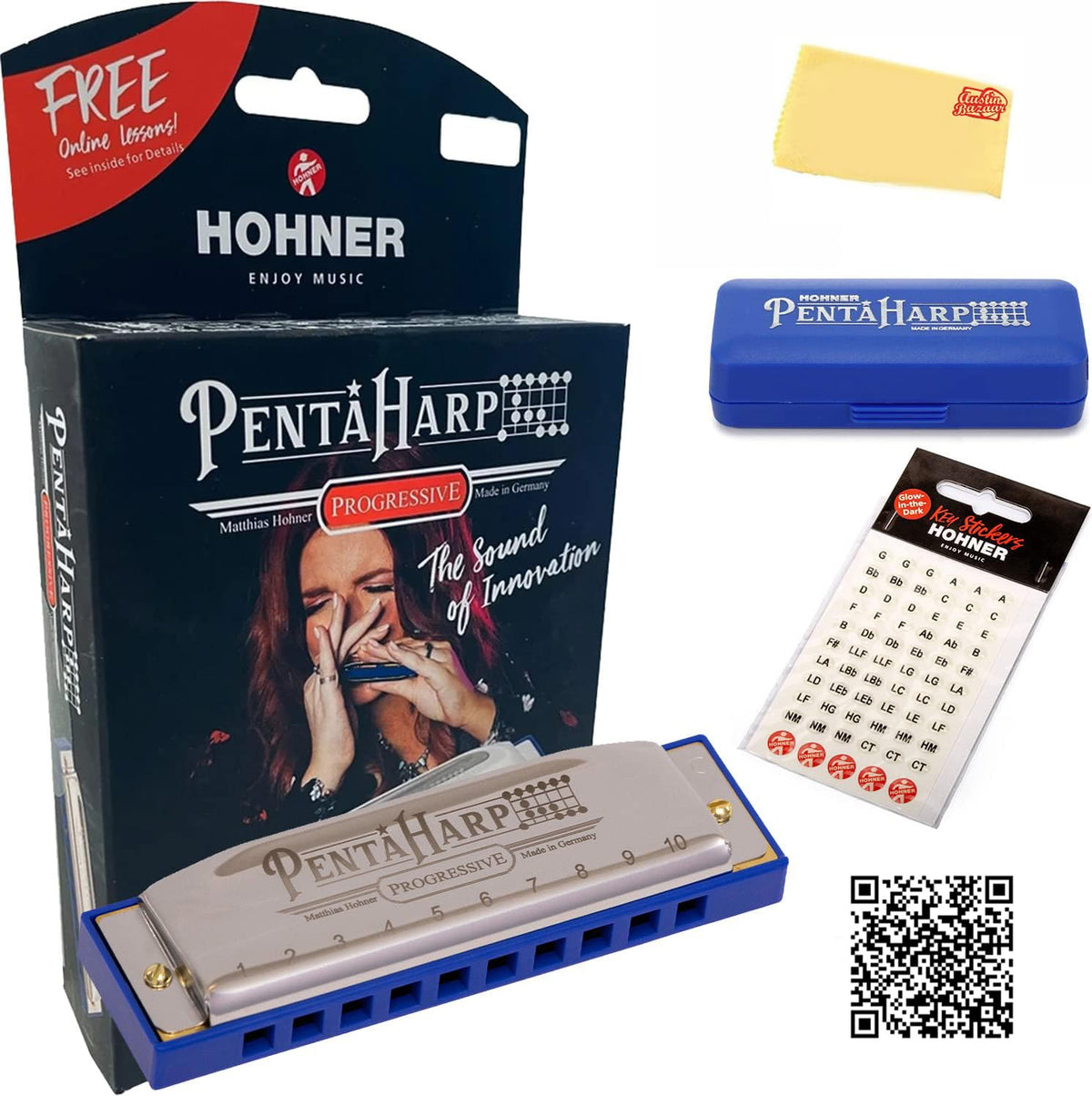 Hohner PentaHarp Harmonica - Key of A Minor w/ Key Stickers