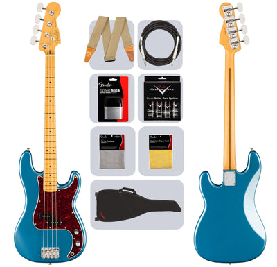 Fender American Professional Classic Precision Bass - Faded Lake Placid Blue w/ Cleaning Kit