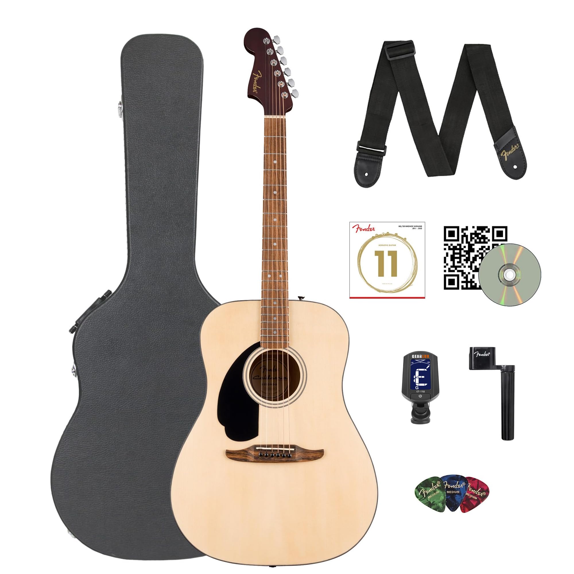 Fender California Standard Redondo Left-Handed Acoustic Guitar - Natural w/ Hard Case