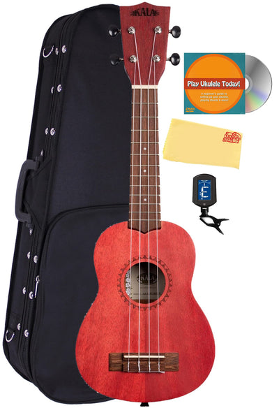 Kala MRT-RED-S Modern Meranti Ukulele - Adobe Red Soprano w/ Hard Case