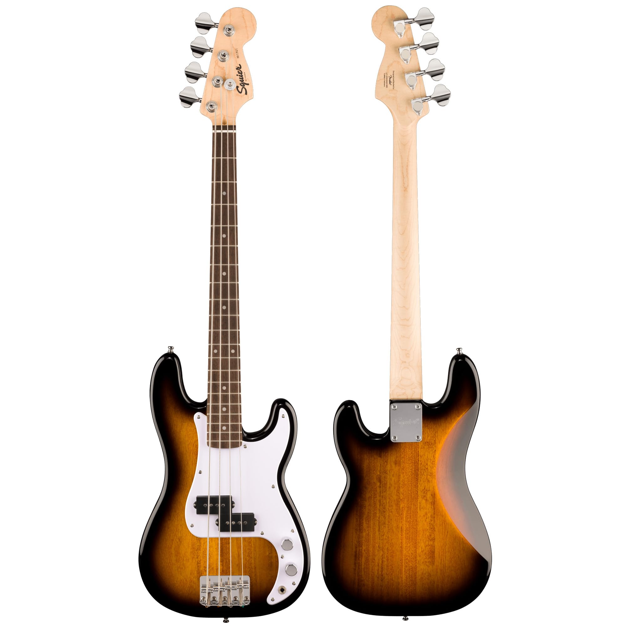Fender Squier Mini Precision Bass Guitar - 2-Color Sunburst w/ Instrument Cable