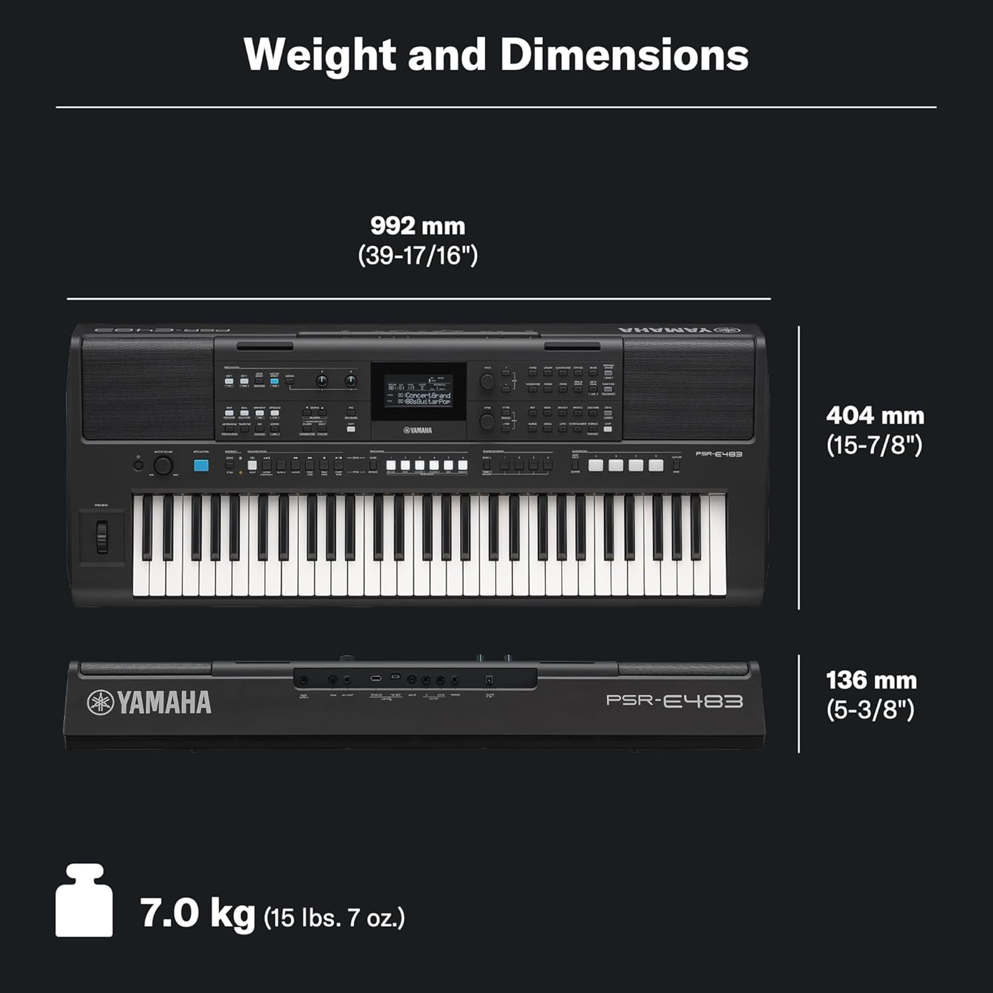 Yamaha PSR-E483 61-Key Touch-Sensitive Portable Keyboard