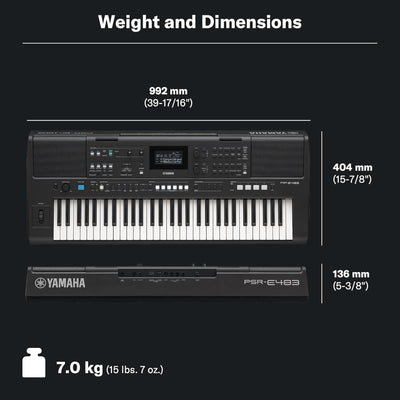 Yamaha PSR-E483 61-Key Touch-Sensitive Portable Keyboard