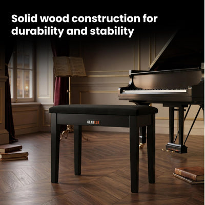 Gearlux Furniture-Style Piano Bench - Black