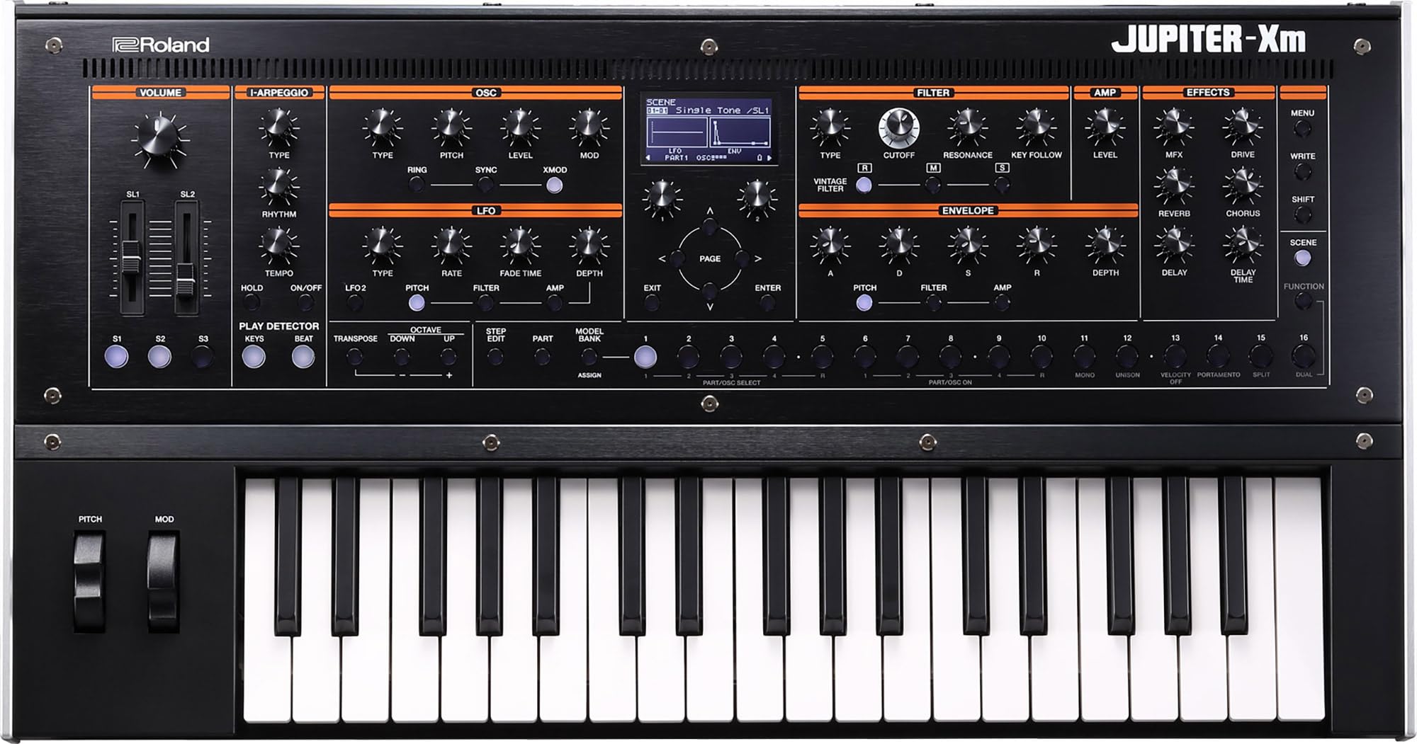 Roland Jupiter Xm Synthesizer w/ MIDI Cables