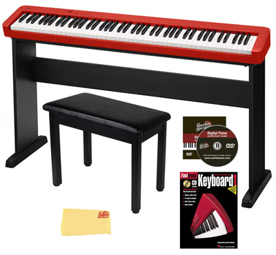 Casio CDP-S160 88-Key Compact Digital Piano - Red w/ CS-46 Stand