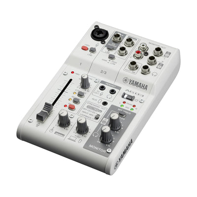 Yamaha AG03MK2 3-Channel Live Streaming Mixer - White Pack with Headphones