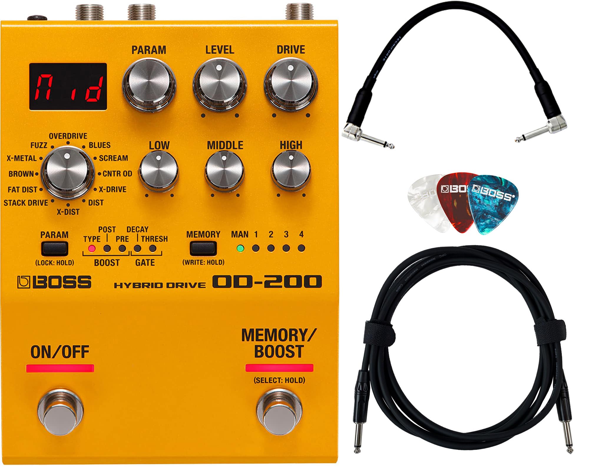Boss OD-200 Hybrid Drive w/ Instrument Cable