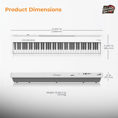 Roland FP-30X 88-Key Digital Piano - White w/ Sustain Pedal
