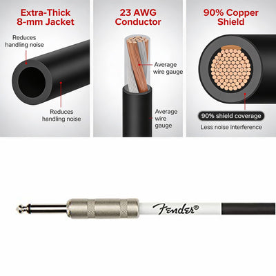 Fender 10-Foot Original Instrument Cable, Straight-Straight, Black - 1 Pack