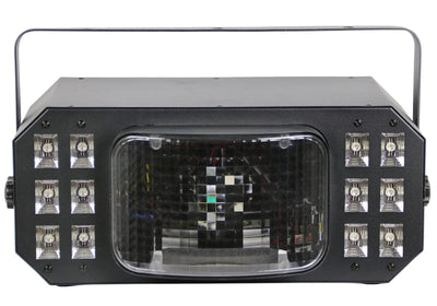 Gearlux 3-in-1 Strobe/UV Derby Light 10-Watt 2PCS RGBW CREE LEDs and 12PCS UV+White LED