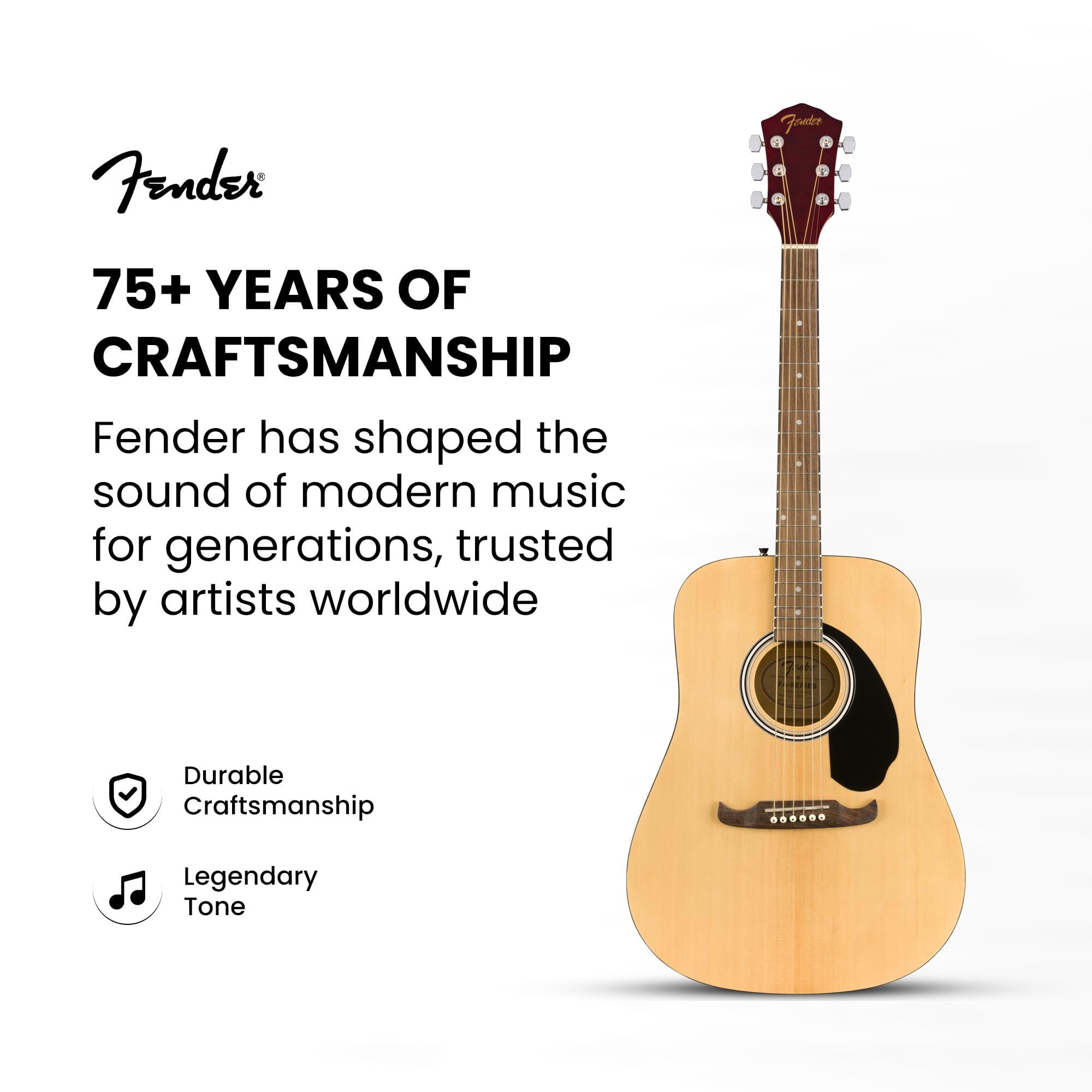 Fender FA-125 Dreadnought Acoustic Guitar - Natural w/ Hard Case