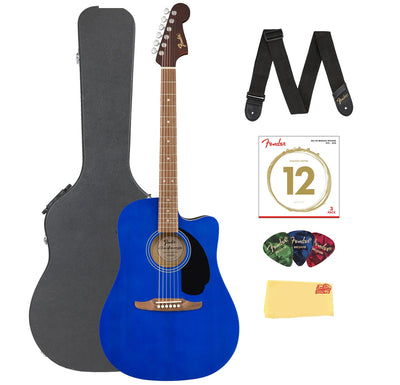 Fender California Redondo CE Dreadnought Acoustic-Electric Guitar - Saphire Blue w/ Hard Case