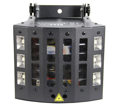 Gearlux 4-in-1 LED Strobe/UV Derby Light 3-Watt 9pcs LEDs and 6pcs UV+White LEDs