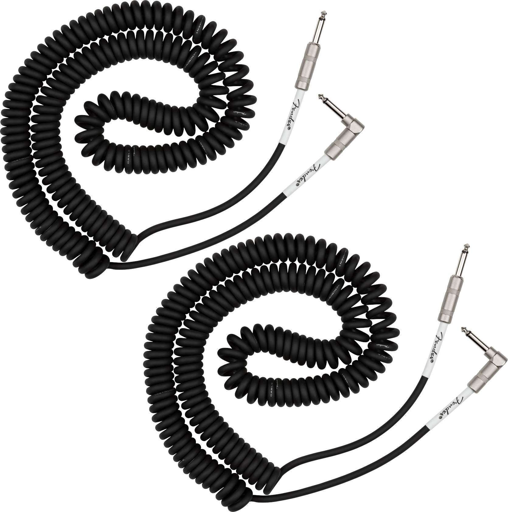 Fender 30' Original Series Instrument Cable, Coiled, Black - 2 Pack