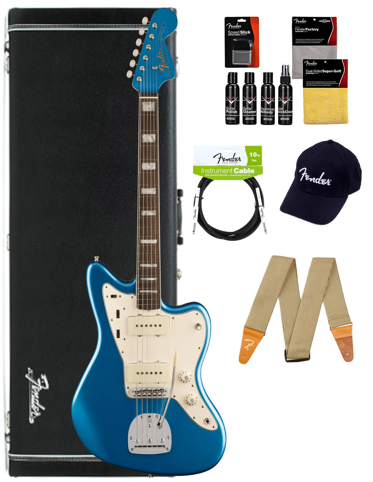 Fender American Vintage II 1966 Jazzmaster - Lake Placid Blue w/ Guitar Cleaning Kit