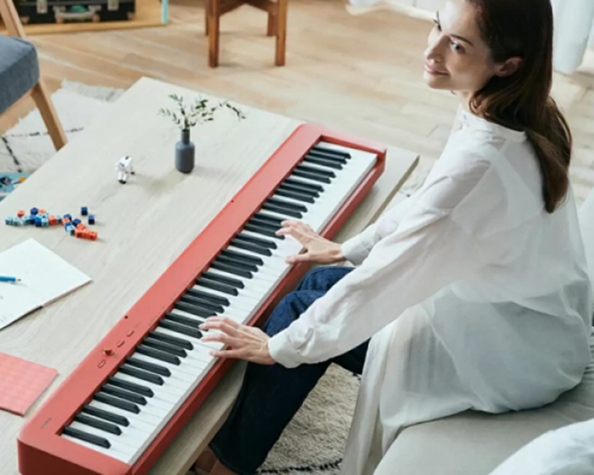 Casio CDP-S160 88-Key Compact Digital Piano - Red w/ CS-470P Stand