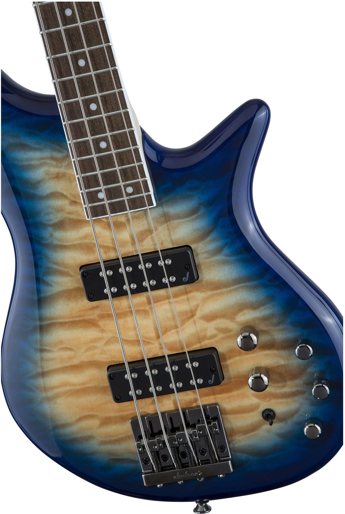 Jackson Spectra Bass JS3Q Bass Guitar - Amber Blue Burst w/ Instrument Cable
