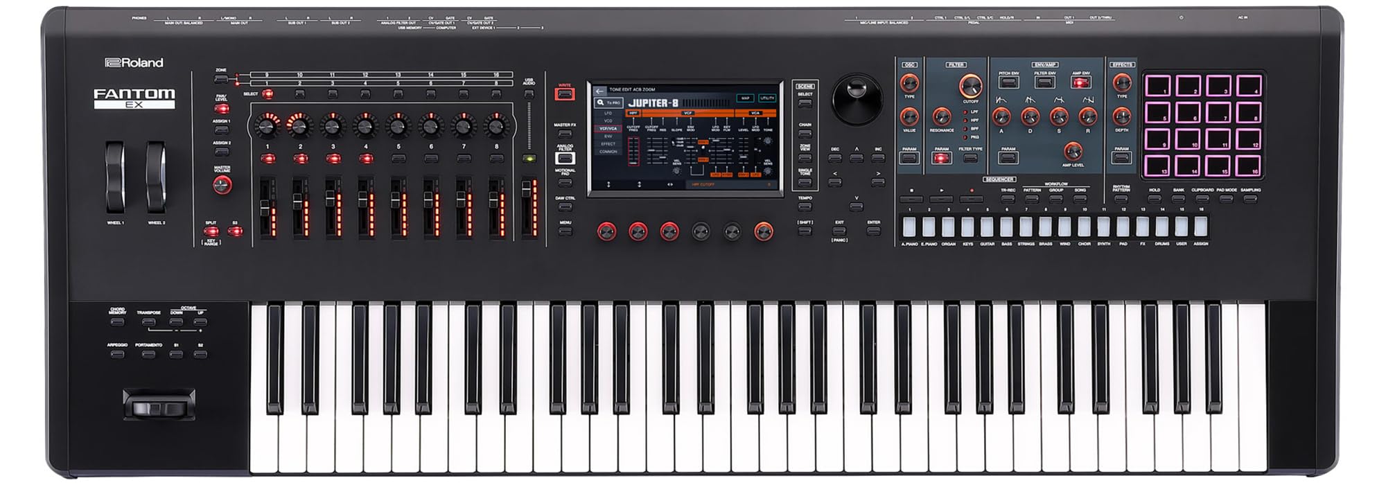 Roland Fantom 6 EX 61-Key Workstation Keyboard Synthesizer w/ Sustain Pedal